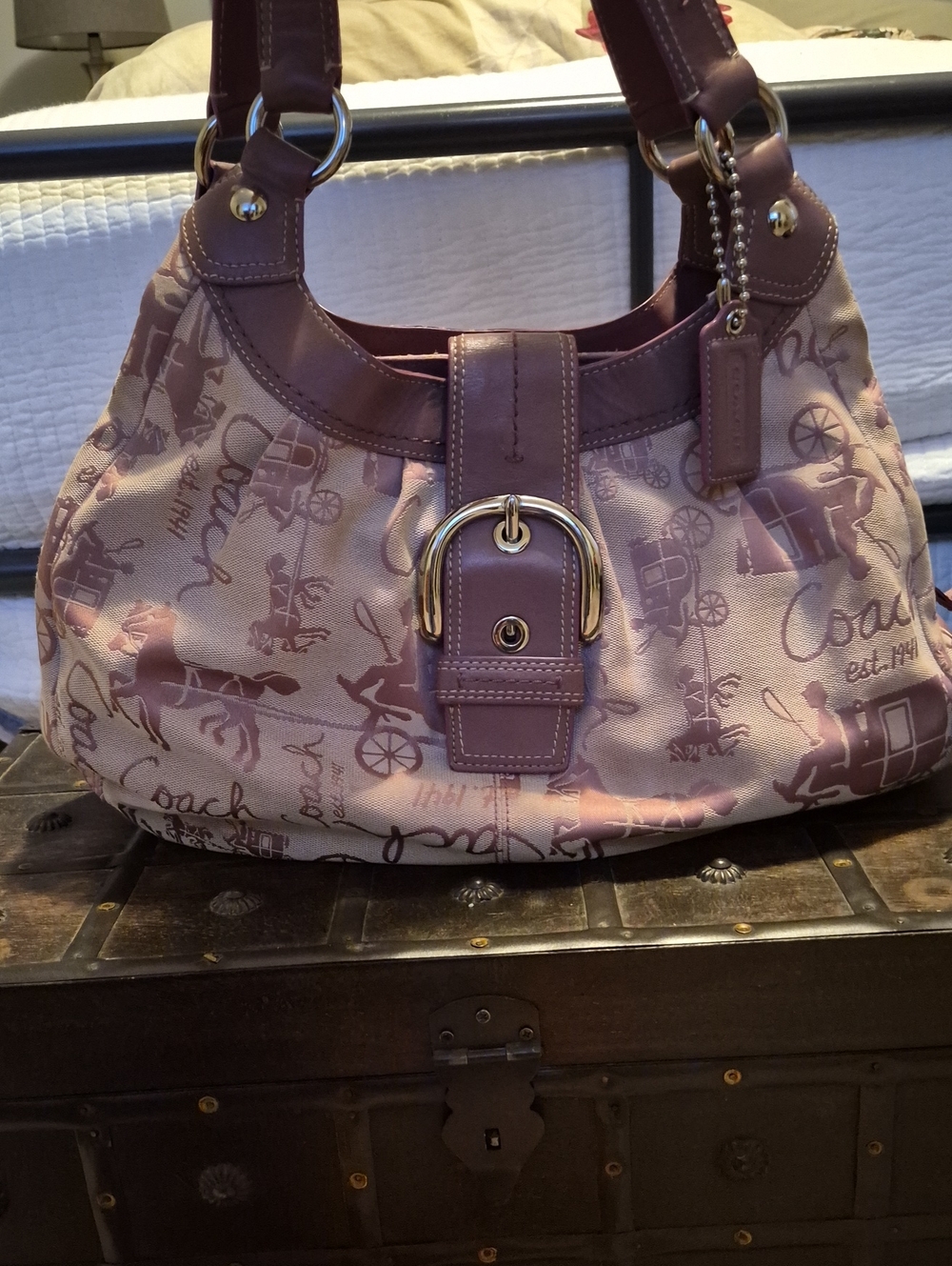 Coach Vintage Y2K Soho Lynn Hobo Bag Horse Carriage Jacquard Print